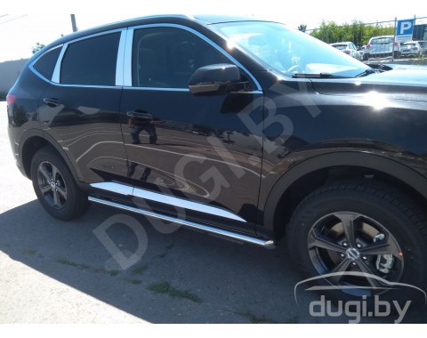 HAVAL F7 с 2018-н.в. боковые пороги ARENA d60 из нержавеющей стали